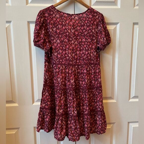 Pink and Purple Paisley Peasant Dress Size M NEW - Picture 4 of 5
